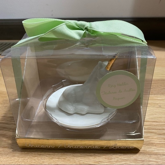 Ceramic Unicorn Ring Holder NEW White Gold - Picture 2 of 5